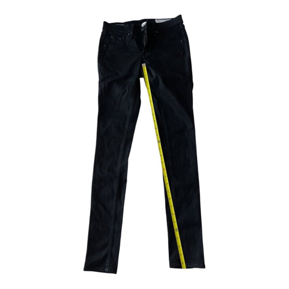 Rag & bone the legging in coated black Shimmer Stretch Jegging Women’s Size 24 - Picture 8 of 12
